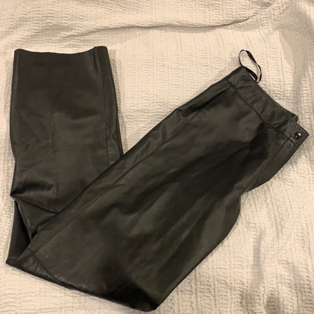 Genuine black leather pants